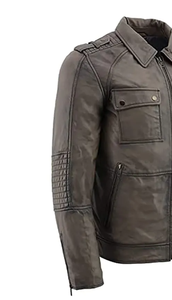 2024 veste en cuir pour hommes ou manteau coupe ajustée en cuir naturel de style moto d'hiver vestes en cuir personnalisées - Product Image 4
