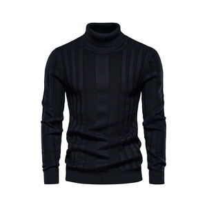 New Design <b>Men's</b> <b>Sweater</b> Customize Knitwear <b>Turtleneck</b> Lining <b>Sweaters</b> And Hoodies Slim Fit Knitted Pullover Sweatshirts - Product Image 5