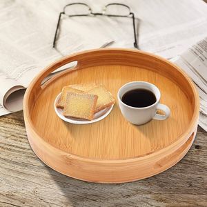 Multipurpose Round Rectangular Bamboo Serving <b>Tray</b> Household <b>Tea</b> Coffee <b>Trays</b> Kitchen Storage <b>Tray</b> - Product Image 1