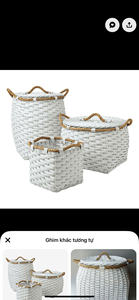 ตะกร้าไม้ไผ่สานอเนกประสงค์เป็นมิตรกับสิ่งแวดล้อมมีฝาปิดปรับรูปทรงสีได้สำหรับบ้านเชิงพาณิชย์ - Product Image 4