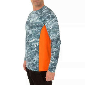 เสื้อตกปลาแขนยาวผู้ชาย พิมพ์ลายแบบซับลิเมชั่น UPF 50 แห้งเร็ว ระบายอากาศดี  แบบสวมหัว - Product Image 3