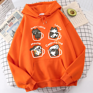 Five Little Cats Playing In The Cup Hoodies Hombre Street Sudadera Holiday Daily Hoodie Moda Ropa popular - Product Image 1