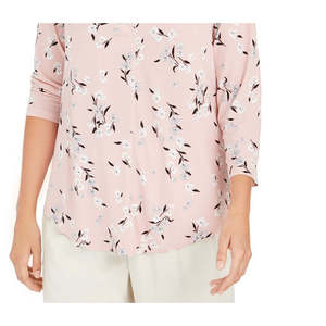 Top da Donna Charter Club con Stampa Floreale e Scollo a V, in Chiffon Traspirante Lavorato a Maglia, Disponibile XL (Extra Large) per Abbigliamento Casual e Formale - Product Image 3