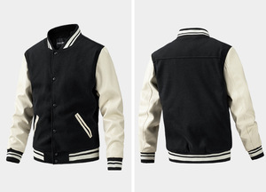 Venta al por mayor de encargo de los hombres de estilo de la calle de invierno Varsity chaqueta clásica de bombardero con CollegeBaseballjacket para los hombres - Product Image 6