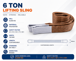 Eslinga de cincha de poliéster de doble capa para transporte de carga, 6 toneladas, directo de fábrica para producción de pedidos al por mayor - Product Image 4