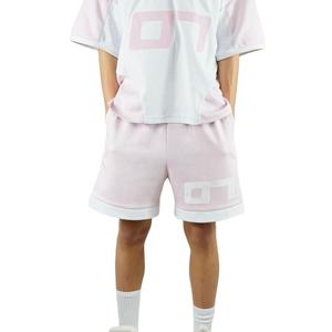 กางเกงขาสั้นจ็อกเกอร์ผู้ชายผ้าเฟรนช์เทอร์รี่สั่งทำขายส่ง ผ้าฝ้ายถัก 100% พิมพ์ลายพัฟ ปิดเชือกผูกเอว กางเกงขาสั้นผ้าเจอร์ซีย์เนื้อผ้าฝ้ายอย่างดี - Product Image 4