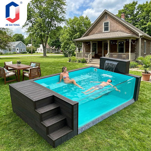 Piscine hors sol en FRP - 10 mm d'épaisseur, résistante aux UV, écologique, durable, rectangulaire, facile à installer, échelle de sécurité pour enfants - Product Image 2