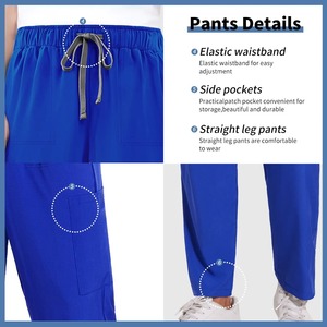 ชุดยูนิฟอร์มโรงพยาบาลผ้าสแปนเด็กซ์สำหรับทั้งชายและหญิงผลิตจากผ้าเจอร์ซีย์ใส่สบาย - Product Image 4