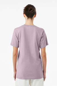 Camiseta Unisex de Algodón Lavanda, Cuello Redondo, Manga Corta, Acabado Suave, Color Sólido, Estilo Casual Urbano, Venta al Por Mayor - Product Image 3