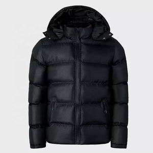 Veste matelassée pour hommes personnalisée OEM Veste d'hiver en laine à col montant avec fermeture éclair Veste en duvet résistant à l'eau coupe-vent - Product Image 2