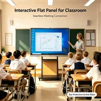 Pizarra Interactiva Táctil 4K con IA de 65, 75, 86, 110 Pulgadas con Protección Ocular para Aulas Inteligentes, Oficinas y Salas de Reuniones