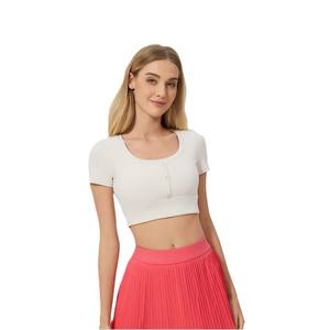 Crop Top T-Shirt 100% Coton Léger Uni Sexy Crop Top de Fitness pour Femmes Tees OEM Personnalisé Crop Shirts pour Femmes - Product Image 1