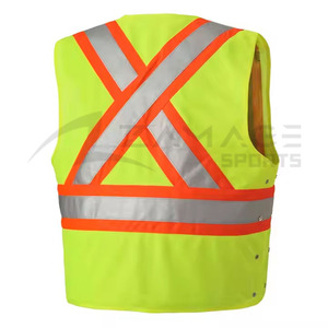 เสื้อกั๊กนิรภัยสะท้อนแสง Hi VIS เสื้อแจ็กเก็ตชุดทำงานเสื้อกั๊กทำงานอุตสาหกรรมโลโก้บริษัทปรับแต่งได้ - Product Image 1