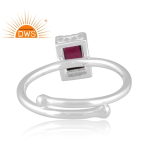 แหวนอัญมณีโกเมนธรรมชาติปรับได้ดีไซน์ใหม่ - Product Image 4