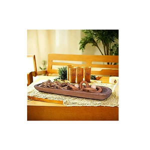 Decorative Wooden Dough Bowl Hand-Carved Long Wood Bowl for Farmhouse Home Decor Table top decorative items - Product Image 2