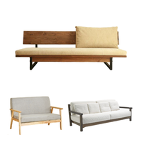 Canapé d'extérieur et d'intérieur de style moderne, design contemporain, canapé simple ou en ensemble, meubles avec structure en teck massif, matériau écologique, décoration intérieure