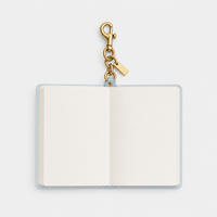 LABON Maßgefertigtes A7 Mond-Notizbuch Charmant Babyblauer Einband Himmlischer Druck Goldfolien-Text Lederschlaufe Kette Gold-Karabinerhaken OEM ODM