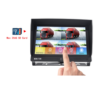 Détecteur d'angle mort AI BSD avec écran tactile IPS 9 pouces | Enregistreur DVR AHD 4 canaux 1080P 12-36V pour avertissement piéton/véhicule, pour camions et bus