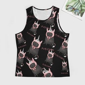 เสื้อกล้าม Edgeco International Customize Tank Tops Pug Corn สำหรับผู้ชาย คอกลม ทรงเข้ารูป ผลิตจากผ้าฝ้ายแห้งเร็ว เป็นมิตรต่อสิ่งแวดล้อม เหมาะสำหรับออกกำลังกาย - Product Image 2