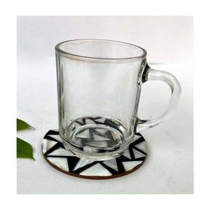 Handmade Mother of Pearl Inlay MDF Tea Coaster Set Polished <b>Stone</b> <b>Crafts</b> for Wedding Gifts and Home Decor - Product Image 6