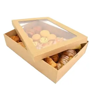 visible large E flute corrugated snack take out packaging box food shipping fruits and vegetables with clear window