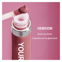 Gloss à lèvres transparent personnalisé avec logo OEM, non collant, repulpant, hydratant, huile à lèvres liquide végane, marque privée, maquillage pour les lèvres imperméable