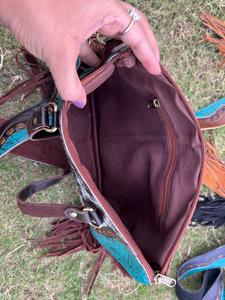 Sac fourre-tout à franges en cuir de vachette taillé à la main avec motif occidental Sac à main élégant Sacs en cuir pour femmes à usage multiple - Product Image 6