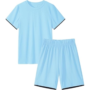 Conjunto de Camiseta y Pantalones Cortos Deportivos de Estilo Urbano, 100% Algodón Transpirable, para Hombre, Tallas Grandes, Venta al Por Mayor - Product Image 6