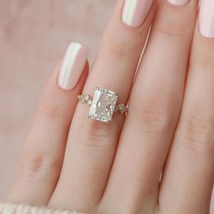 Excellent Quality 10K Solid Gold Moissanite <b>Diamond</b> <b>Ring</b> for Wedding & Proposal Available at Factory Price - Product Image 6