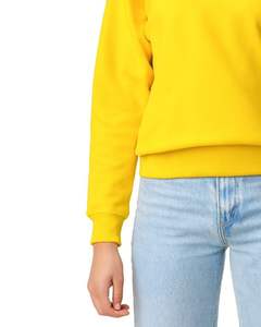 Women <b>Crewneck</b> Sweatshirt Bright Yellow Fleece Plain OEM Custom Logo Printing Winter Casual Wear 100% Cotton Sale - Product Image 5