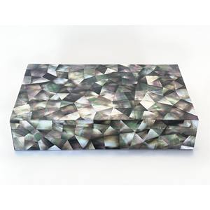 Boîte à bijoux en marbre artisanal avec incrusté de nacre porte-bibelot en marbre blanc stockage de bijoux élégant - Product Image 2