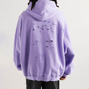 Sudadera con capucha estilo desgastado para hombre, cómoda y casual, perfecta para moda urbana, para combinar en capas y para el día a día. - Product Image 4