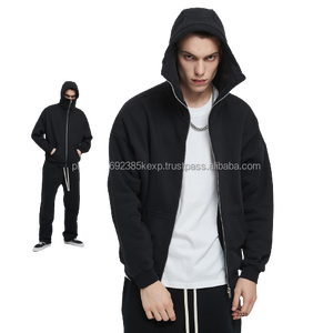 Sudadera con Capucha Personalizada con Logotipo para Hombre, Cierre Frontal, Talla Grande, Felpa de Algodón Grueso de 360 g/m², Sudadera con Capucha y Cierre Ninja - Product Image 3