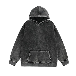 Sweat à capuche en polaire lourd surdimensionné pour homme, en polyester/rayonne crocheté, pull vintage imprimé personnalisé, motif de lettres d'hiver - Product Image 1