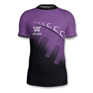 ผ้ายืดสแปนเด็กซ์แขนสั้นแบบแห้งเร็วสำหรับยิมและฝึกซ้อม UPF 50 + การป้องกันแสงแดดกำหนดยี่ห้อได้เอง - Product Image 5