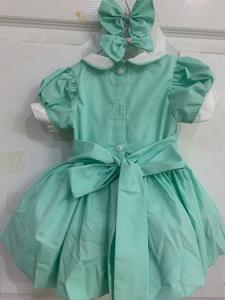 Robe en lin doux smocké faite à la main pour bébé filles Style décontracté pour le premier anniversaire de l'enfant en bas âge OEM Made in Vietnam - Product Image 5