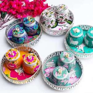 Juego de Bandejas y Frascos de Cuerno Animal Hechos a Mano, con Tacto Real, para Recuerdos de Boda, Decoración de Diwali, Regalo Corporativo, Estilo Indio HF - Product Image 3