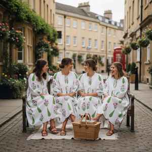 Vestido Midi de Algodón con Estampado Floral Bohemio, Estampado a Mano, Elegante, Veraniego y Cómodo para Mujer - Product Image 2