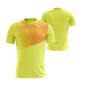 Camiseta Deportiva Unisex Transpirable de Secado Rápido, Manga Corta, Diseño Atlético con Rayas Diagonales, 100% Poliéster Antibacteriano - Product Image 3
