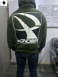 เสื้อฮู้ดผ้าคอตตอนหนาสำหรับผู้ชายผ้าคอตตอนเทอร์รี่มีฮู้ดผ้าปะติดที่กำหนดเองได้ - Product Image 1