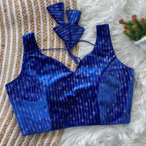 RADHEY, blusa moderna de verano con válvula pesada Strach con hermoso nudo, patrón abierto frontal Formal listo para usar - Product Image 1