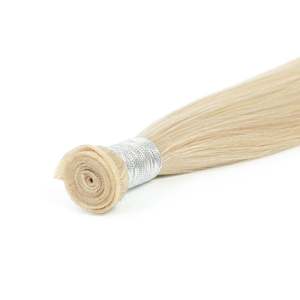 สำหรับต่อผมแบบ Genius Weft # ผมแท้รัสเซียแบบเวอร์จิ้น เรมี่ เกรด 12A สีบลอนด์วานิลลา 60B ลอนธรรมชาติ - Product Image 4