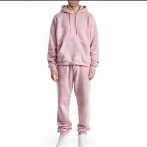 Survêtements en vrac avec strass survêtement en polaire unisexe personnalisé | Ensemble pantalon et sweat à capuche rétro évasé | Logo personnalisé disponible - Product Image 1