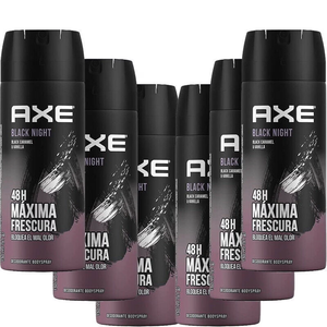 Paquete de 6 Desodorantes Corporales en Aerosol Axe Black Night para Hombre, 150 ml - Product Image 1