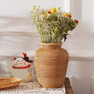 Vase en rotin de haute qualité Vase artisanal léger et durable pour arrangements floraux-LOTUS BLEU du Vietnam - Product Image 6