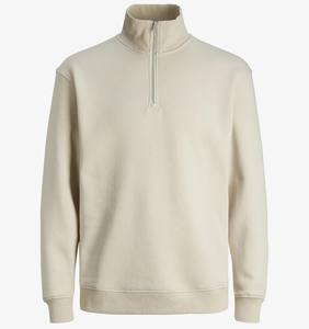 <b>Men's</b> <b>Fleece</b> Lined Pullover Cotton Sweatshirt Stand Neck Solid Print Loose Sweatshirt <b>Quarter</b> Zipper <b>men's</b> hoodies - Product Image 1