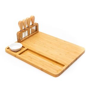 Juego de tablas de queso y cuchillos pequeños de madera de primera calidad, juego de platos y bandejas de queso para el hogar a bajo precio - Product Image 1