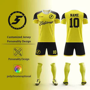 Ropa de fútbol de la mejor calidad, ropa de fútbol de secado rápido para adultos, estampado de logotipo personalizado, conjunto de poliéster, diseño de camiseta de fútbol - Product Image 4
