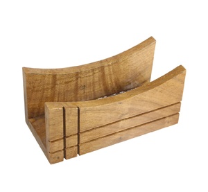 Wooden Napkin Holder for Home in Natural Wood Tissue Holder with Custom Curved Design - Product Image 5