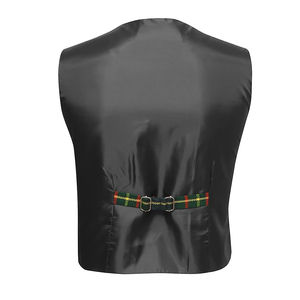 Gilet à carreaux en tartan, col tailleur, col en V, 3 poches, coupe ajustée, sans manches, coupe classique - Product Image 2